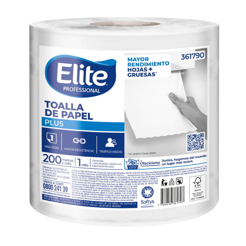 Papel Toalla Elite Plus 200m