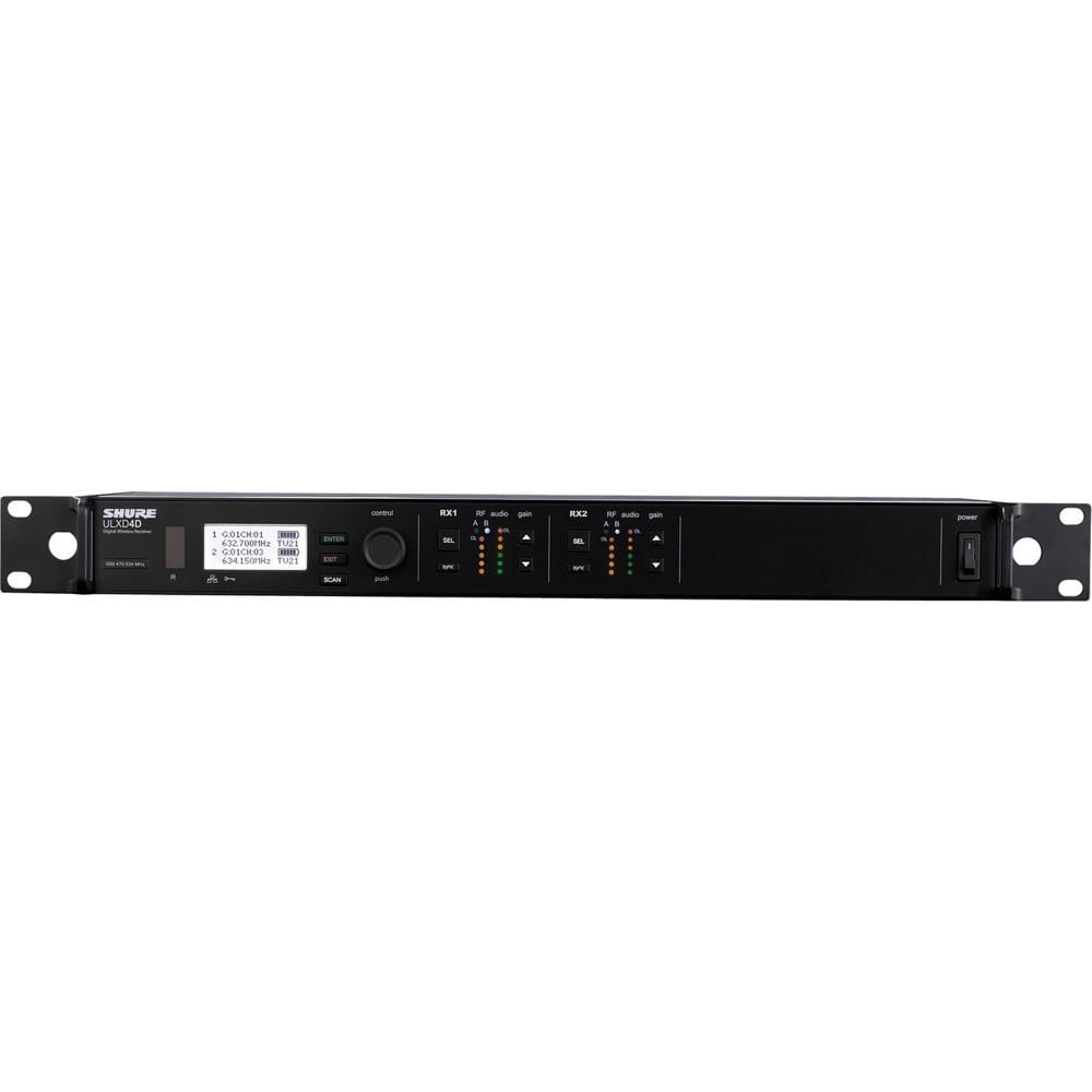 Receptor Inalámbrico Digital Shure ULXD4D de Doble Canal VHF (V50: 174 a 216 MHz) para Grandes Espac 1301641-REG Receptor Inalámbrico Digital Shure ULXD4D de Doble Canal VHF (V50: 174 a 216 MHz) para Grandes Espac 1301641-REG