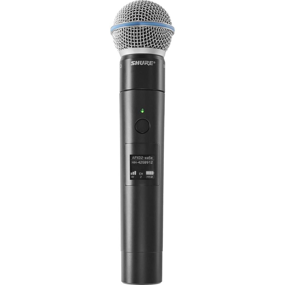 Shure MXW2X/BETA58 Micrófono Inalámbrico de Mano con Transmisor y Cápsula Beta 58A (1.9 GHz) - Para 1806102-REG Shure MXW2X/BETA58 Micrófono Inalámbrico de Mano con Transmisor y Cápsula Beta 58A (1.9 GHz) - Para 1806102-REG