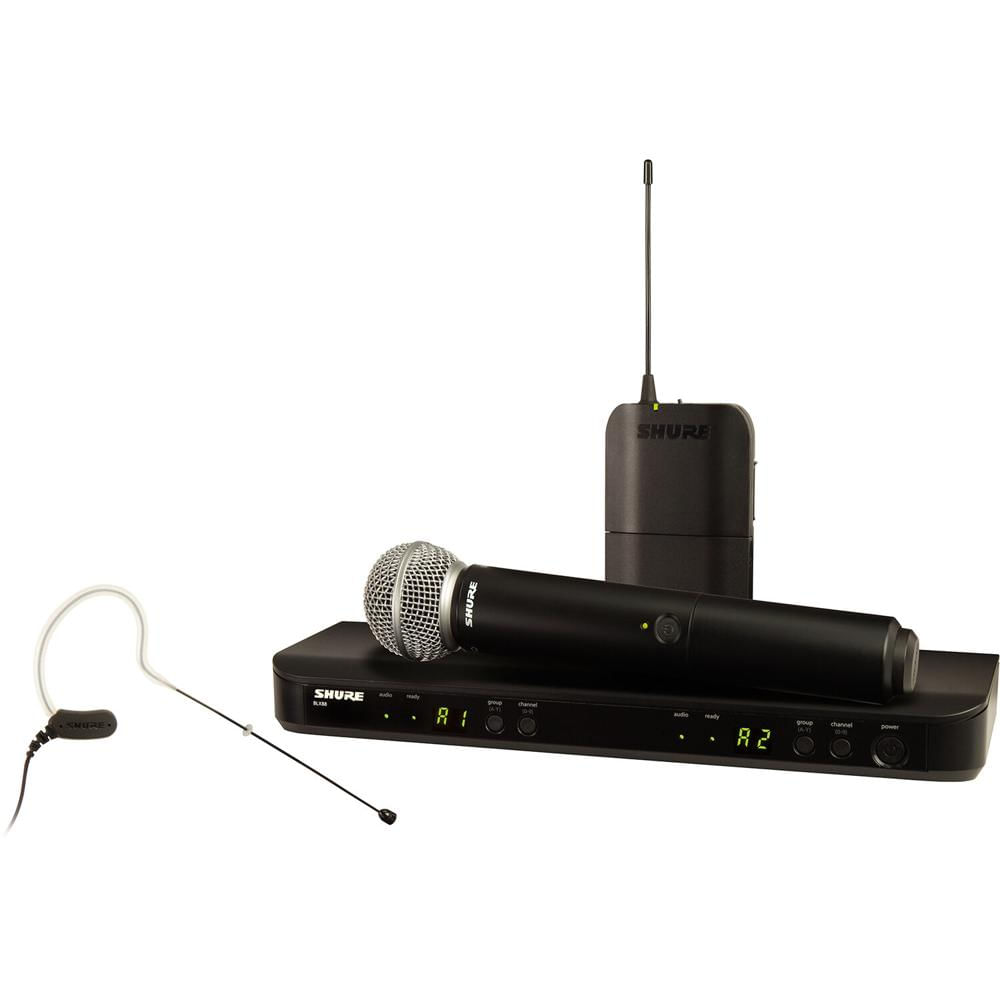 Shure BLX1288/MX153 Sistema Inalámbrico Doble Canal con Micrófono de Auricular y de Mano (J11: 596 a 1585638-REG Shure BLX1288/MX153 Sistema Inalámbrico Doble Canal con Micrófono de Auricular y de Mano (J11: 596 a 1585638-REG