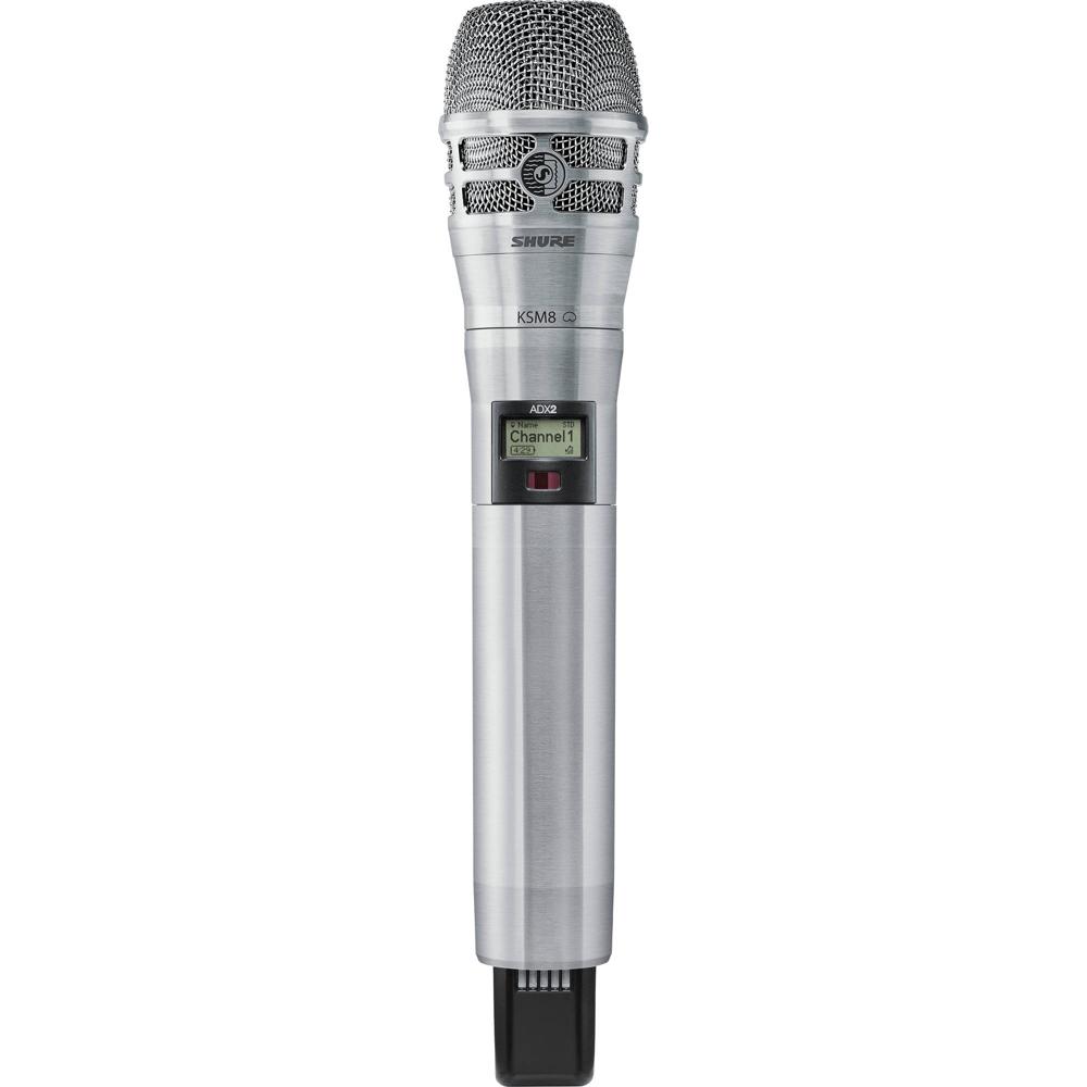 Shure ADX2/K8N Micrófono Inalámbrico Digital de Mano con Cápsula KSM8 (G57: 470 a 616 MHz, Níquel) - 1404866-REG Shure ADX2/K8N Micrófono Inalámbrico Digital de Mano con Cápsula KSM8 (G57: 470 a 616 MHz, Níquel) - 1404866-REG