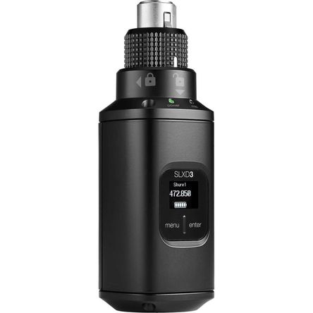 Transmisor Digital Shure SLXD3 Plug-On XLR (G58: 470 a 514 MHz) - Compatible con SLXD4/SLXD4D/SLXD5, 1801925-REG Transmisor Digital Shure SLXD3 Plug-On XLR (G58: 470 a 514 MHz) - Compatible con SLXD4/SLXD4D/SLXD5, 1801925-REG