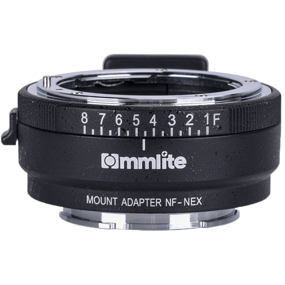 Adaptador de Montura de Lente Commlite para Nikon F a Cámara Sony E - Control de Apertura de 8 Pasos 1504283-REG Adaptador de Montura de Lente Commlite para Nikon F a Cámara Sony E - Control de Apertura de 8 Pasos 1504283-REG