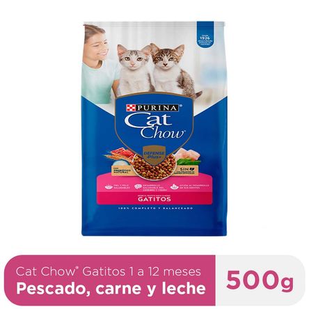 Alimento para Gato CAT CHOW Gatito Sabor Pescado, Carne y Leche Bolsa 500g Alimento para Gato CAT CHOW Gatito Sabor Pescado, Carne y Leche Bolsa 500g