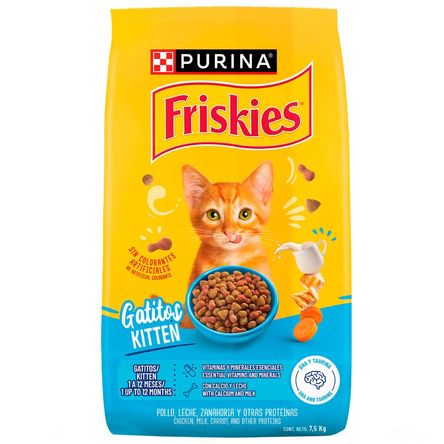 Alimento para Gato FRISKIES Gatito Pollo, Zanahoria y Leche Bolsa 7.5Kg Alimento para Gato FRISKIES Gatito Pollo, Zanahoria y Leche Bolsa 7.5Kg