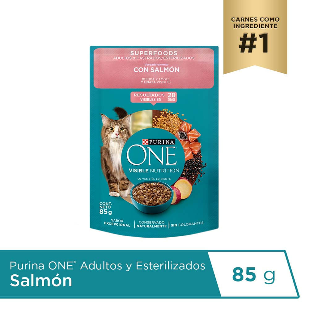 Alimento Húmero para Gatos ONE Adultos Esterilizados Lata de 85gr Alimento Húmero para Gatos ONE Adultos Esterilizados Lata de 85gr