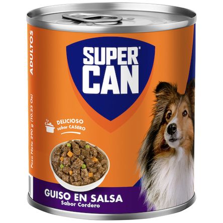 Alimento Húmedo para Perro SUPER CAN Adulto Sabor Cordero Lata 290g Alimento Húmedo para Perro SUPER CAN Adulto Sabor Cordero Lata 290g