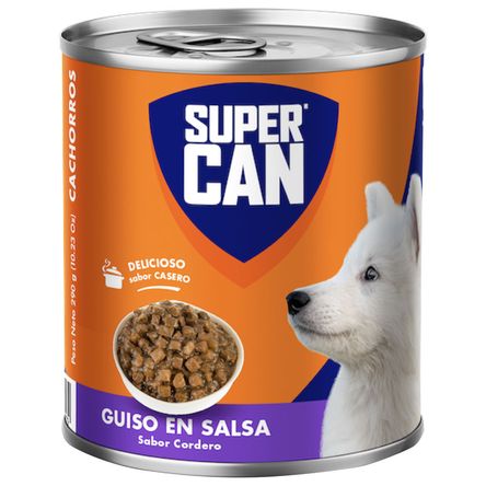 Alimento Húmedo para Perro SUPER CAN Cachorro Sabor Cordero Lata 290g