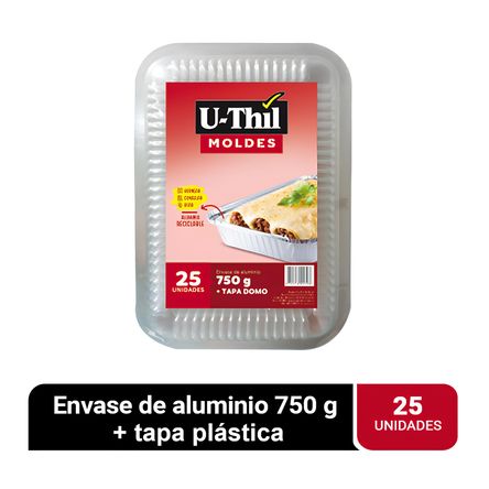 Envase de Aluminio U-THIL 700ml 3/4Kg 25un 99x99x99mm Envase de Aluminio U-THIL 700ml 3/4Kg 25un 99x99x99mm
