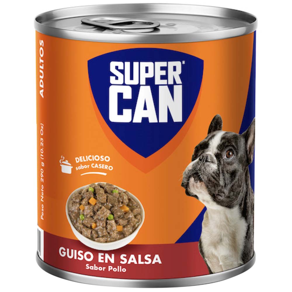 Alimento Húmedo para Perro SUPER CAN Adulto Sabor Pollo Lata 290g Alimento Húmedo para Perro SUPER CAN Adulto Sabor Pollo Lata 290g