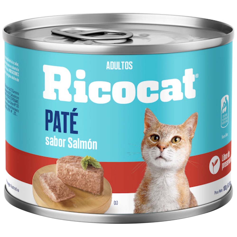 Alimento Húmedo para Gato RICOCAT Adulto Sabor Salmón Lata 180g Alimento Húmedo para Gato RICOCAT Adulto Sabor Salmón Lata 180g