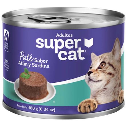 Alimento Húmedo para Gato SUPERCAT Adulto Sabor Atún y Sardina Lata 180g Alimento Húmedo para Gato SUPERCAT Adulto Sabor Atún y Sardina Lata 180g