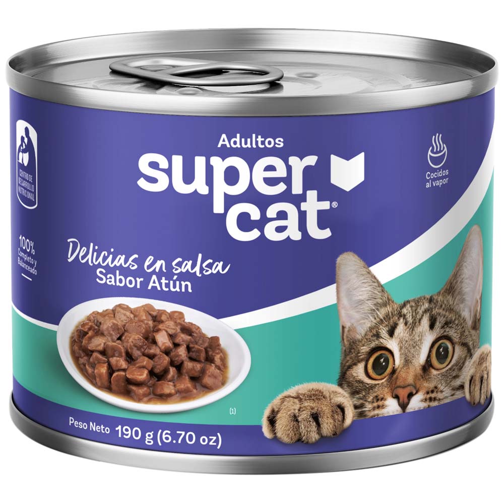 Alimento Húmedo para Gato SUPERCAT Adulto Sabor Atún Lata 190g Alimento Húmedo para Gato SUPERCAT Adulto Sabor Atún Lata 190g