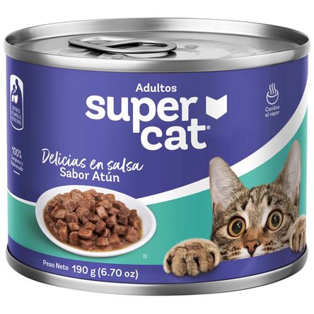 Alimento Húmedo para Gato SUPERCAT Adulto Sabor Atún Lata 190g Alimento Húmedo para Gato SUPERCAT Adulto Sabor Atún Lata 190g