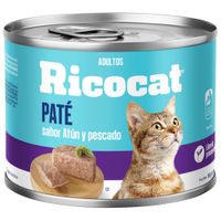 Alimento Húmedo para Gato RICOCAT Adulto Sabor Atún y Pescado Lata 180g