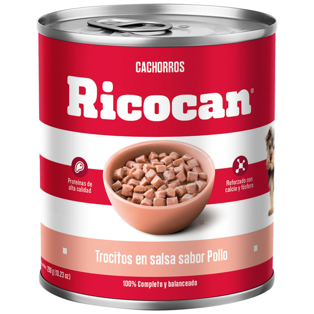 Alimento Húmedo para Perro RICOCAN Cachorro Sabor Pollo Lata 290g Alimento Húmedo para Perro RICOCAN Cachorro Sabor Pollo Lata 290g