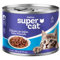 Alimento Húmedo para Gato SUPERCAT Gatito Sabor Pescado Lata 190g