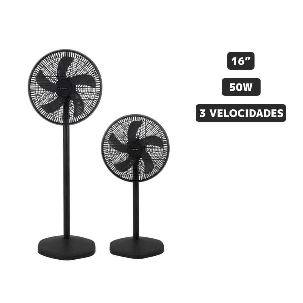 Ventilador Pedestal BLACKLINE 16"" ST1632-5 2en1 5 Aspas
