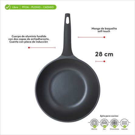 Wok ILKO 28cm Majestic Negro Wok ILKO 28cm Majestic Negro
