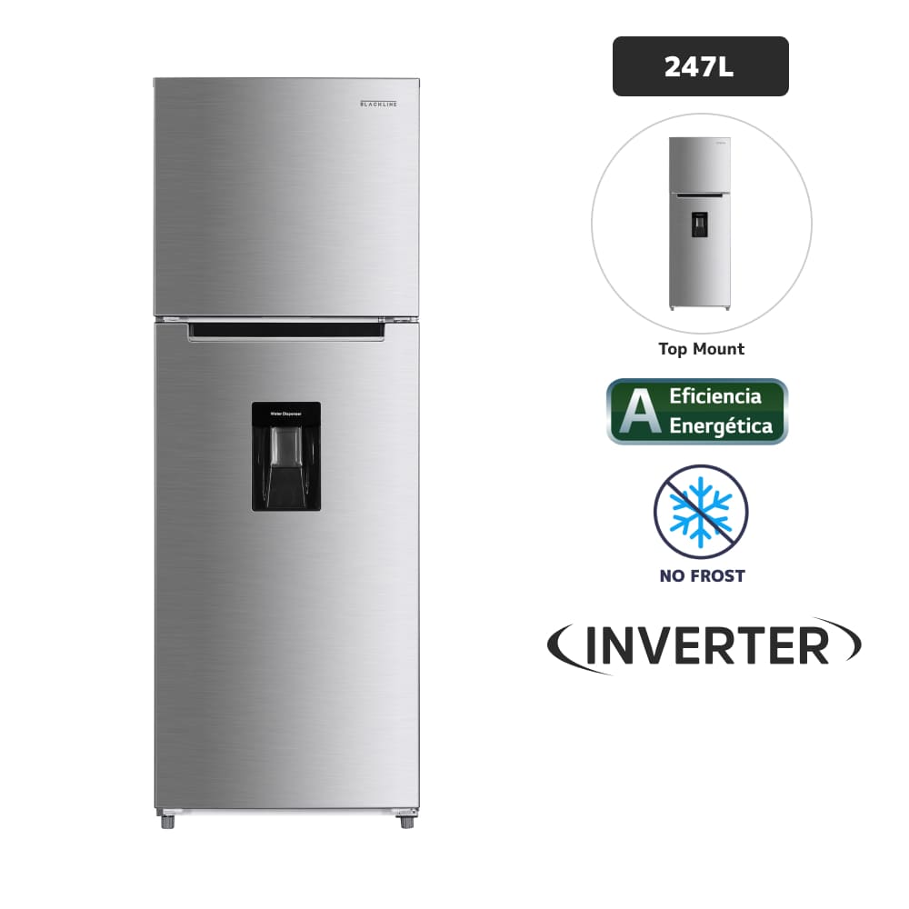 Refrigeradora BLACKLINE 247L No Frost TM 249LN-INV Inox