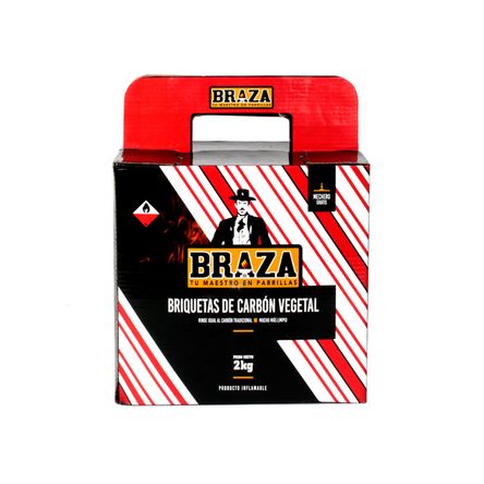 Carbón en Briquetas BRAZA Paquete 2Kg