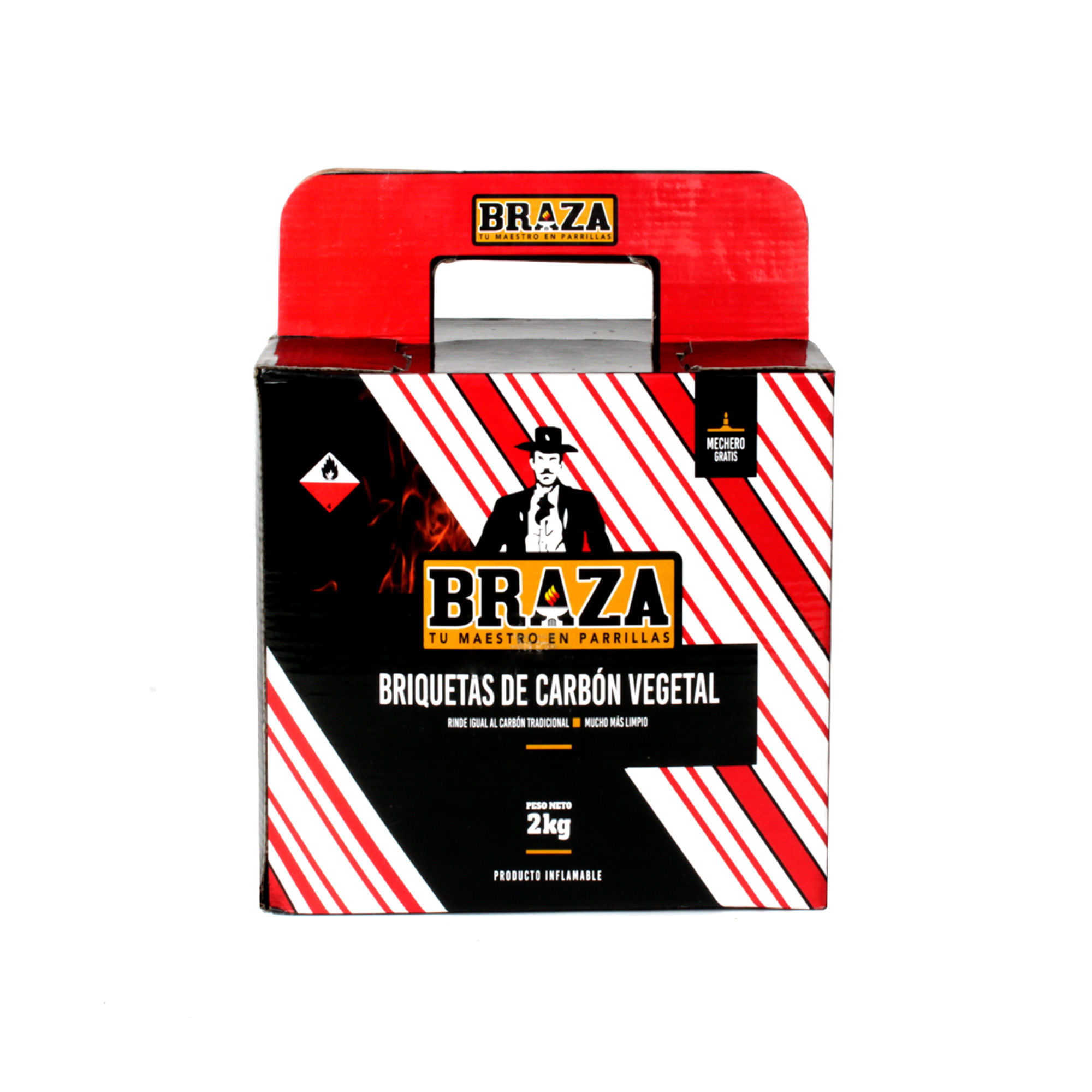 Carbón en Briquetas BRAZA Paquete 2Kg