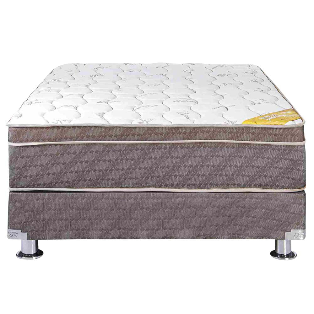Cama Box Tarima EL CISNE Kaisery Pocket Hipsoft 2 Plazas + 2 Almohadas Viscoelásticas + Protector