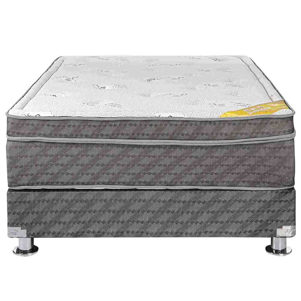 Cama Box Tarima EL CISNE Ankara Pocket Hyper Soft Queen + 2 Almohadas Viscoelásticas + Protector