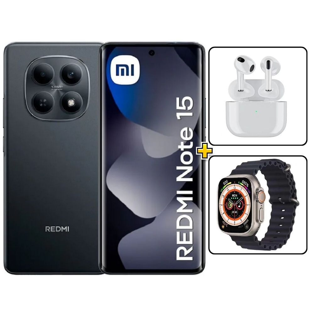 Xiaomi Redmi Note 15 256Gb Negro + Audifonos + Smartwatch REGISTRADO