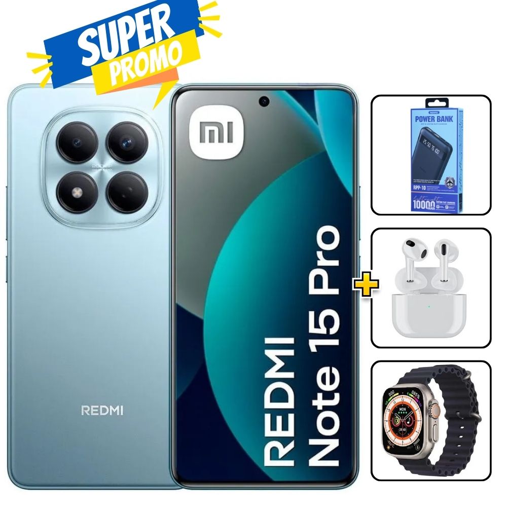Xiaomi Redmi Note 15 Pro 4G 256Gb Azul + Cargador 10000mAh + Audifonos + Smartwatch REGISTRADO