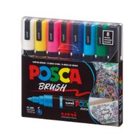 POSCA Pack PC-5BR 8C Básico x 8 Marcadores Punta Brush