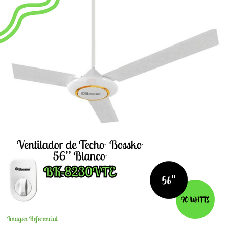 Ventilador de Techo Bossko de 56 pulgadas 90 Watts BK-8230VTE