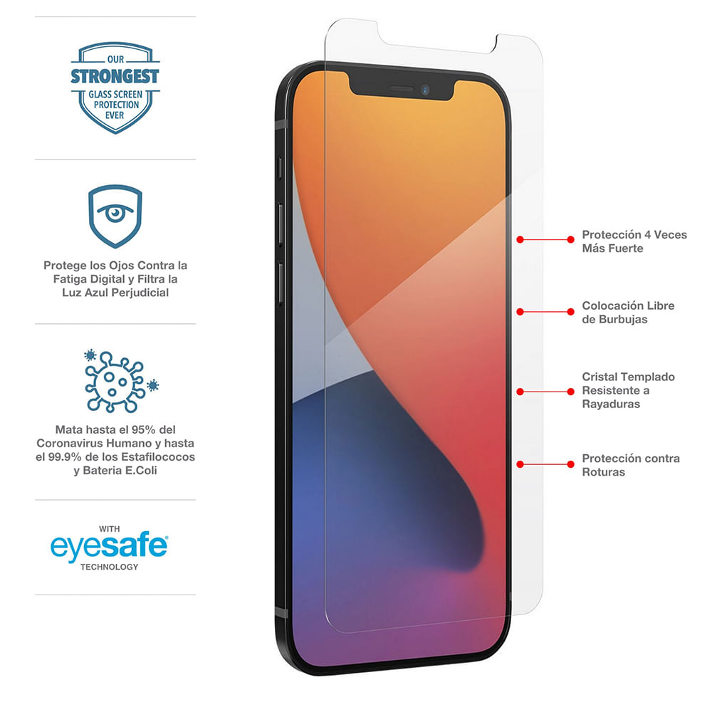 ZAGG InvisibleShield - Protector de pantalla de vidrio Elite para iPhone 15  Pro Max, 5 veces más fuerte con bordes reforzados, superficie resistente a