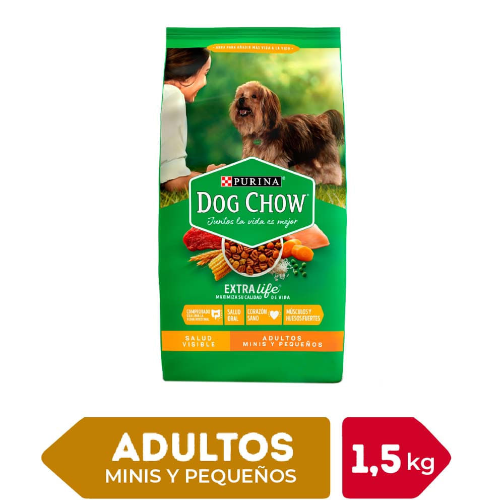Alimento para Perro DOG CHOW Adulto Minis y Pequeños Bolsa 1.5Kg Alimento para Perro DOG CHOW Adulto Minis y Pequeños Bolsa 1.5Kg
