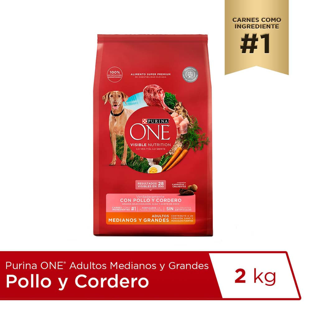 Alimento para Perro ONE Adulto Medianos y Grandes Sabor Pollo y Cordero Bolsa 2Kg Alimento para Perro ONE Adulto Medianos y Grandes Sabor Pollo y Cordero Bolsa 2Kg
