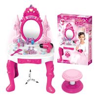 Set De Belleza para niñas con banco  espejo a luces Musical con accesorios