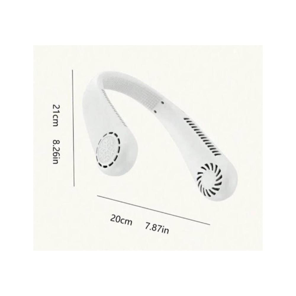 VENTILADOR PORTATIL DE CUELLO 3 VELOCIDADES BLANCO - ROSADO