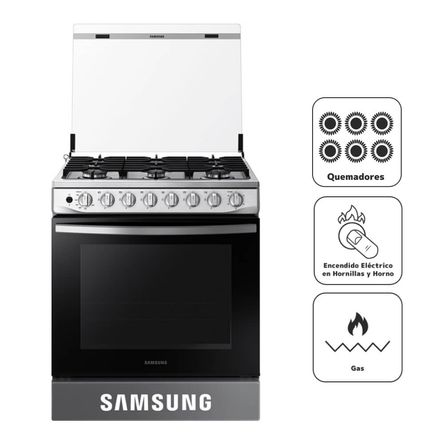Cocina a Gas Samsung 6 hornillas con Plancha NX52T5311PSPE