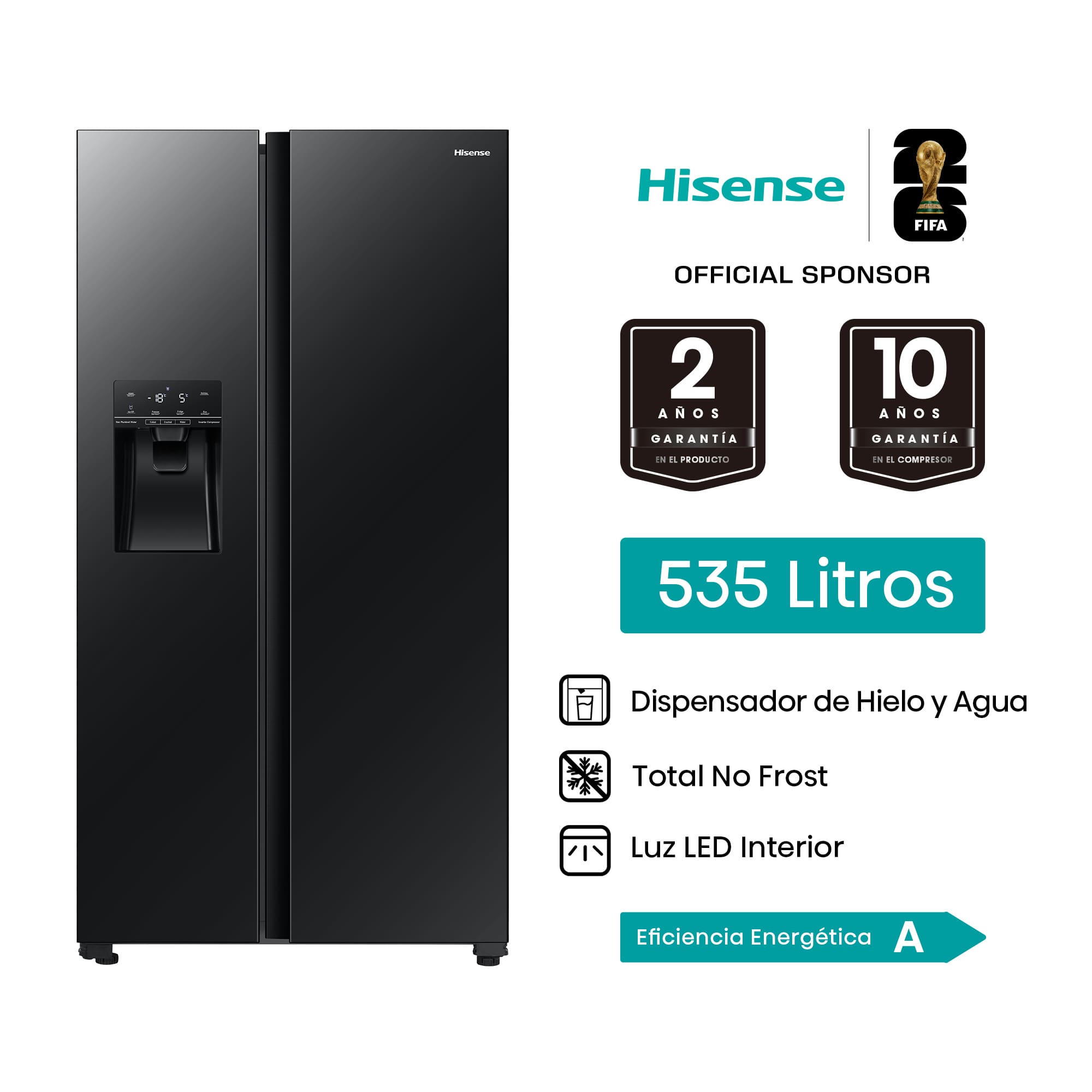 Refrigeradora HISENSE 535L No Frost BCD-535W Negro