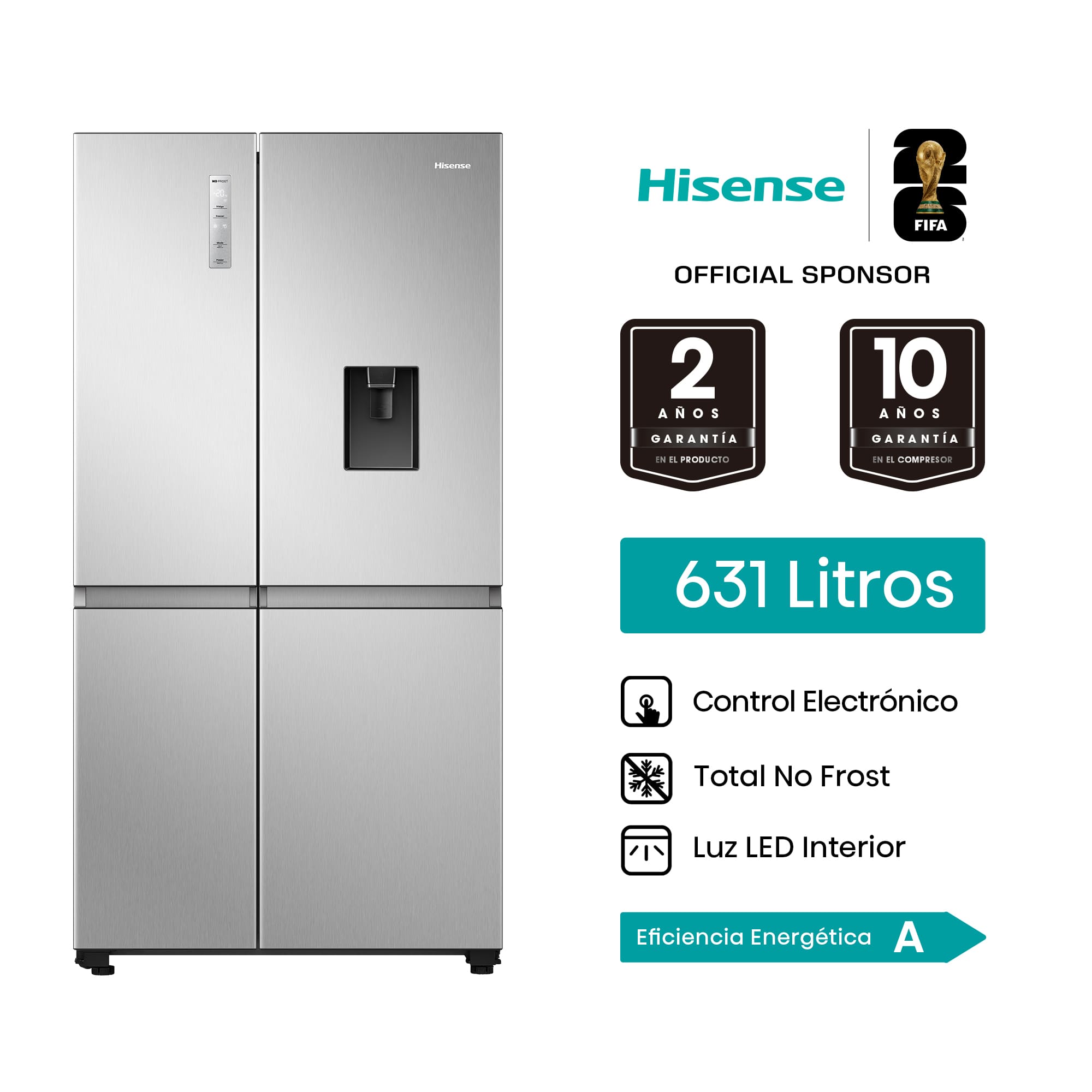 Refrigeradora HISENSE 631L No Frost RS5P668NMCA Gris