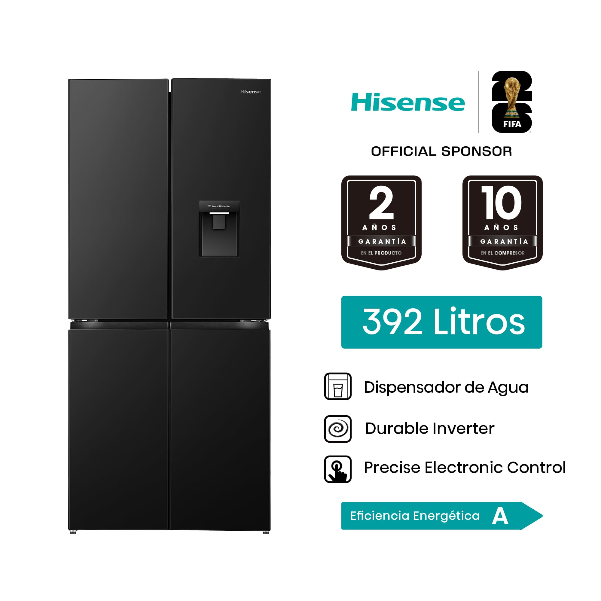 Refrigeradora HISENSE FDR 392L No Frost RQ3P431NMBA