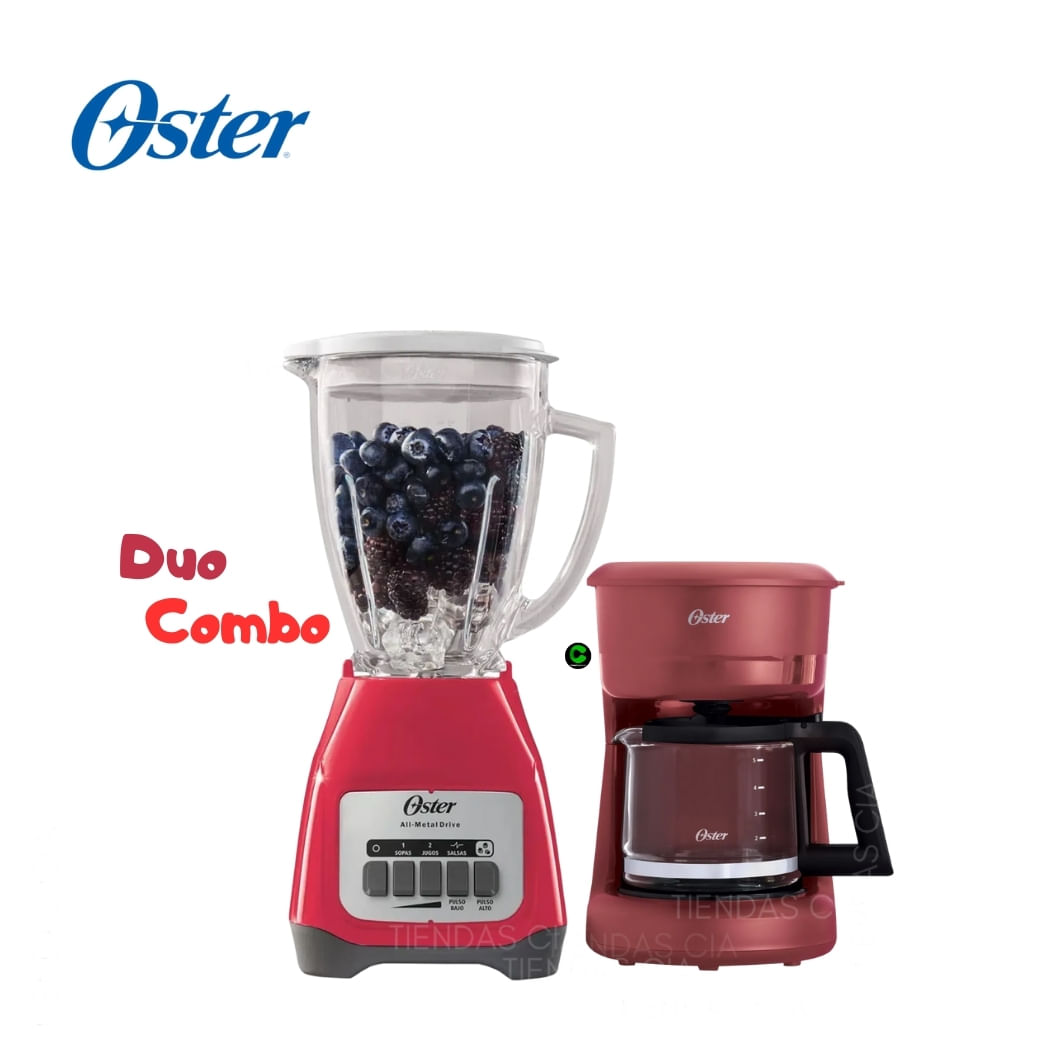 Duo Oster licuadora BLSTKAGMPB y Cafetera 5Tazas
