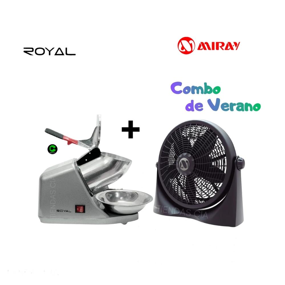 Duo Maquina Raspadillera Eléctrica RY-300BD ROYAL y Ventilador VMC-1058
