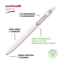 UNI Zento Bolígrafo Retráctil Tinta Gel Líquida Negro - LINEN