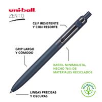 UNI Zento Bolígrafo Retráctil Tinta Gel Negro - INDIGO