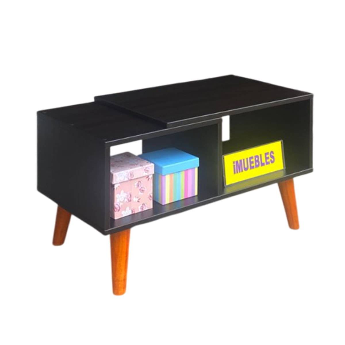 Mesa de Centro con patas de madera Vintage Modelo WOOD - TEMEL