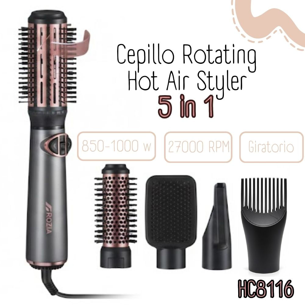 Cepillo Rotating Hot Air Styler Rozia 5 en 1 - HC8116