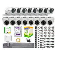 Kit 16 Cámaras de Seguridad Hikvision Full Hd 1080P HDMI 3M Disco 4TB WD