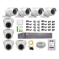 Kit 8 Cámaras de Seguridad Hikvision Full Hd 1080P HDMI 3M Disco 1TB WD