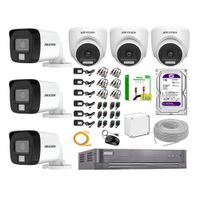 Cámara Seguridad Kit 6 Hikvision Full HD Audio Incorporado HDMI 3M Disco 1TB WD